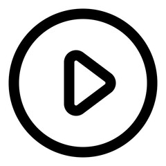 Play Button Line Icon. Vector Illustration. Symbol of Media Start and Streaming