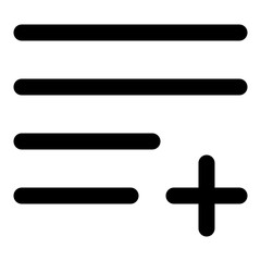 Add List Line Icon. Vector Illustration. Symbol of Playlist Creation and Content Organization