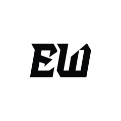 Obraz premium EW monogram logo design letter text name symbol monochrome logotype alphabet character simple logo