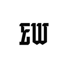 EW monogram logo design letter text name symbol monochrome logotype alphabet character simple logo