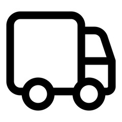Delivery Truck Line Icon 1. Vector Illustration. Symbol of Shipping and Logistics Services