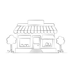 Naklejka premium Store building design. Linear