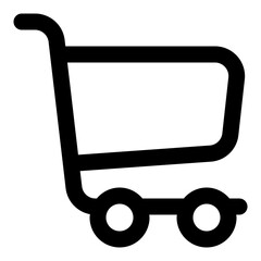 Shopping Cart Line Icon 1. Vector Illustration. Symbol of E-commerce and Online Purchase