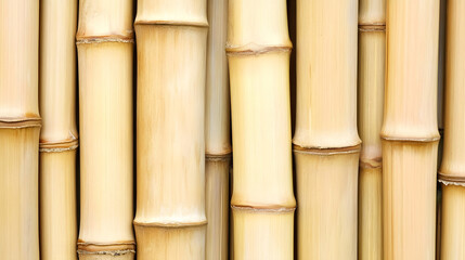 Bamboo stalks arranged in a natural pattern with warm golden tones UHD 4K Image