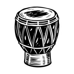 Ritual drum illustration in vintage style