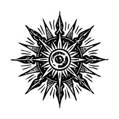 Sunburst symbol illustration in vintage style