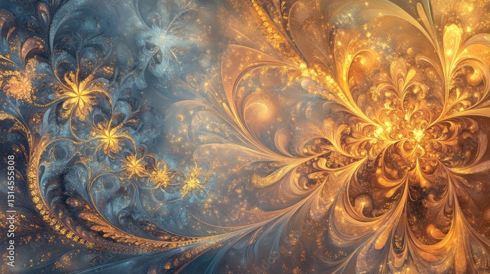 Aufkleber dynamic fractal patterns in vibrant colors abstract art digital illustration creative environment ar