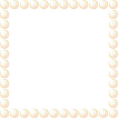 PEARLE FLAME SQUARE. Graphic material of frames using illustrations of pearls. Wedding, greeting cards, luxury decoration.Not AI.