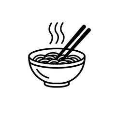 Minimalist bowl of noodles with chopsticks, culinary simplicity