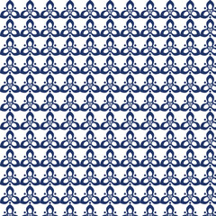 vector seamless pattern with blue flowers