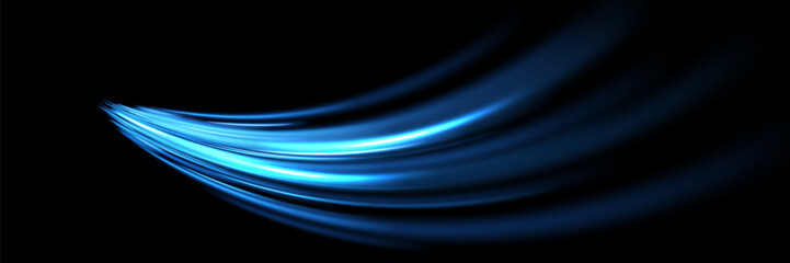 Blue wind wave effect. Abstract blue light technology fast speed curve movement.Vector.EPS 10.