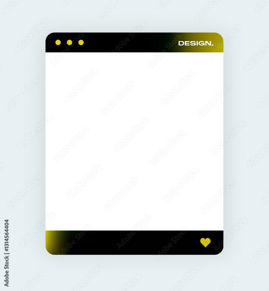 Poster social media square frame template. gradient social network interface.