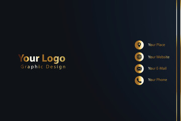 Obraz premium Gold logo design business card template