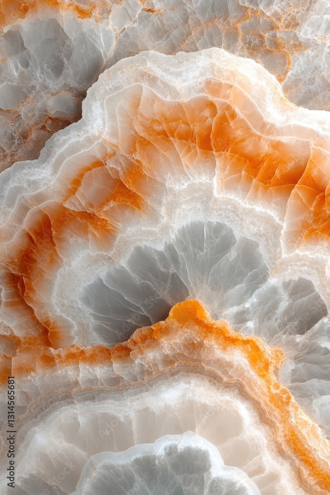 Poster captivating orange and gray agate stone texture background with organic shapes and swirling patterns