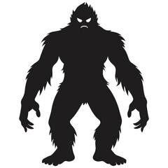 bigfoot mascot silhouette vector art