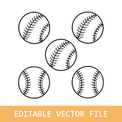 Baseball lace ball illustration isolated symbol set