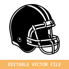 Fototapeta premium American Football Helmet Silhouette Vector, football helmet flat icon, Helmets black Clip art