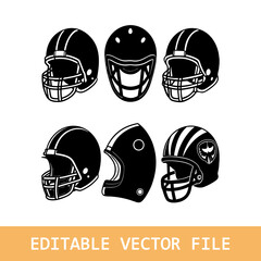 American football helmet silhouette vector