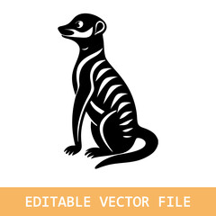 Meerkat Silhouette Icon Animal Clipart Black Vector