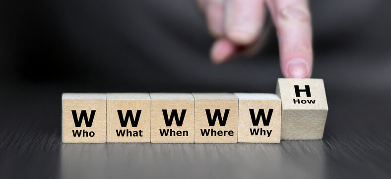 Cubes form the so called 5W1H expression, which stands for who, what, when, where, why and how.