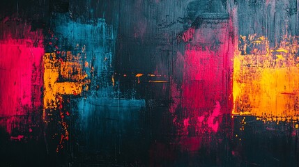 Vibrant abstract art on textured dark surface