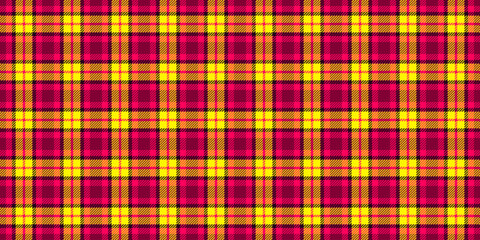 Relax check pattern seamless, smooth plaid fabric vector. Masculine textile texture background tartan in bright and pink colors.