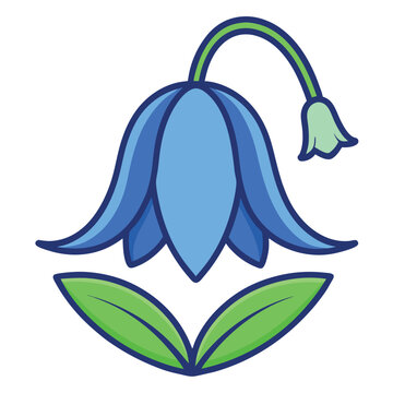recommend clip art: Bluebell flower clip art outline vector illustration.