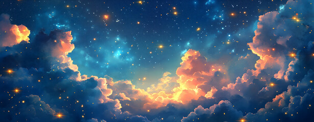 Obraz premium Furious fire consumes the night sky and a dark forest