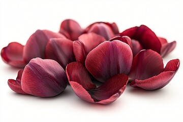 Elegant Red Rose Petals Scatter on a Soft Background for Romantic Decor and Floral Arrangements