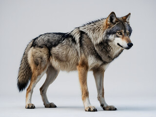 Obraz premium Majestic Gray Wolf Standing in Profile - Wild Animal Photography