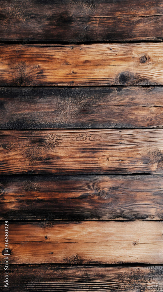 Poster dark wooden planks forming a rustic and textured background, ideal for design projects needing a nat