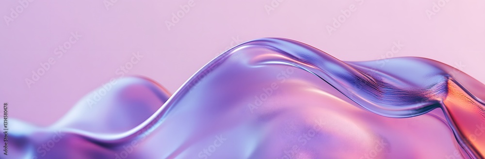 Poster abstract purple and pink fluid forms. swirling, iridescent textures. a gradient of color with soft h