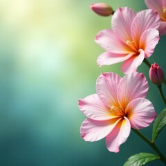 Fototapeta premium Soft and dreamy close-up of watercolor flowers hanging gracefully, dreamy, elegant, beauty