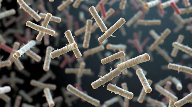 Enterobacteriaceae, gram-negative rod-shaped bacteria, part of intestinal microbiome and causative agents of different infections, 3D rendering. Escherichia coli, Klebsiella, Enterobacter and other