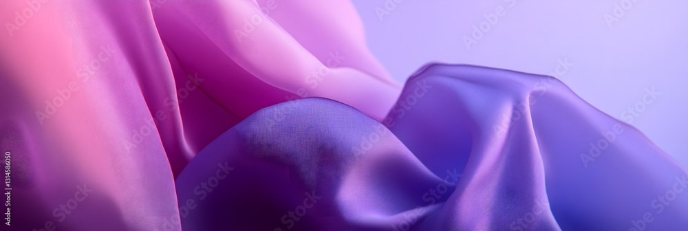 Poster a close-up of flowing fabric with a gradient color palette. the fabric is draped and creates a sense