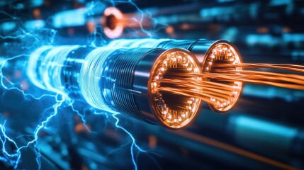 Electric veins of the future, pulsing with raw energy.