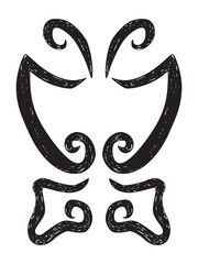 butterfly, black simple vector hand draw sketch