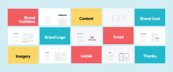 Brand strategy handbook. Visual identity framework. Logo application guide. Brand guideline template.
