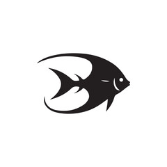 Fototapeta premium Blue cartoon marine animal fish vector illustration