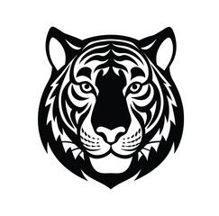 Tiger head  Silhouette vector illustration 