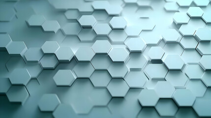 Abstract 3D Hexagonal Pattern Background With Smooth Light Gray and White Geometric Shapes and Texture in Clean Modern Style