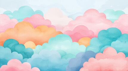 Watercolor weather background is so dreamy and peaceful with soft atmospheric colors