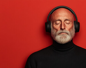 Fototapeta premium Fashion headphones character advertising portrait