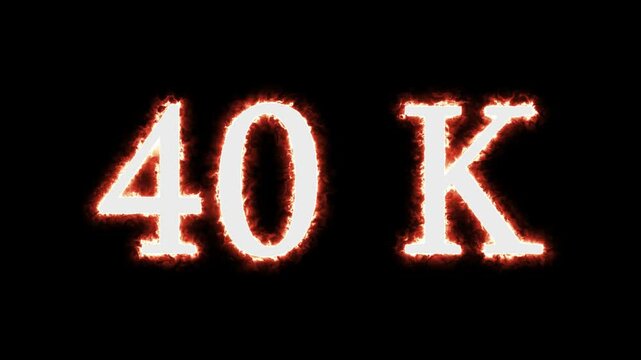 Neon 40k Follower neon Text And Firework Animation Subscriber. Thank you followers congratulation card. Animation on black background 4K Video.10K followers Congratulations networking thanks.