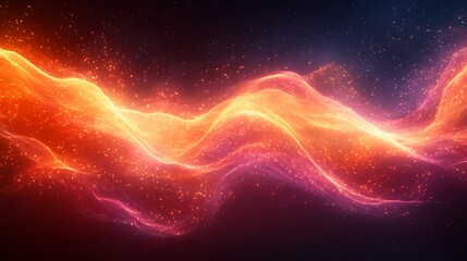 Abstract energy wave with pulsating electric currents in an otherworldly atmosphere