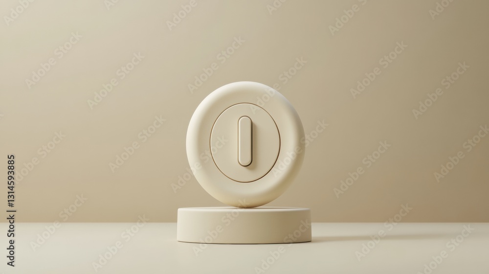 Poster Large minimalist power button icon centered on a neutral backdrop emphasizes accessibility with space for text and adheres to design principles
