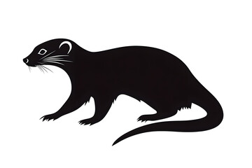 Silhouette of a Ferret, Agile Mammal, Wild Animal,  Nature's Stealth Hunter,  Amazing Wildlife