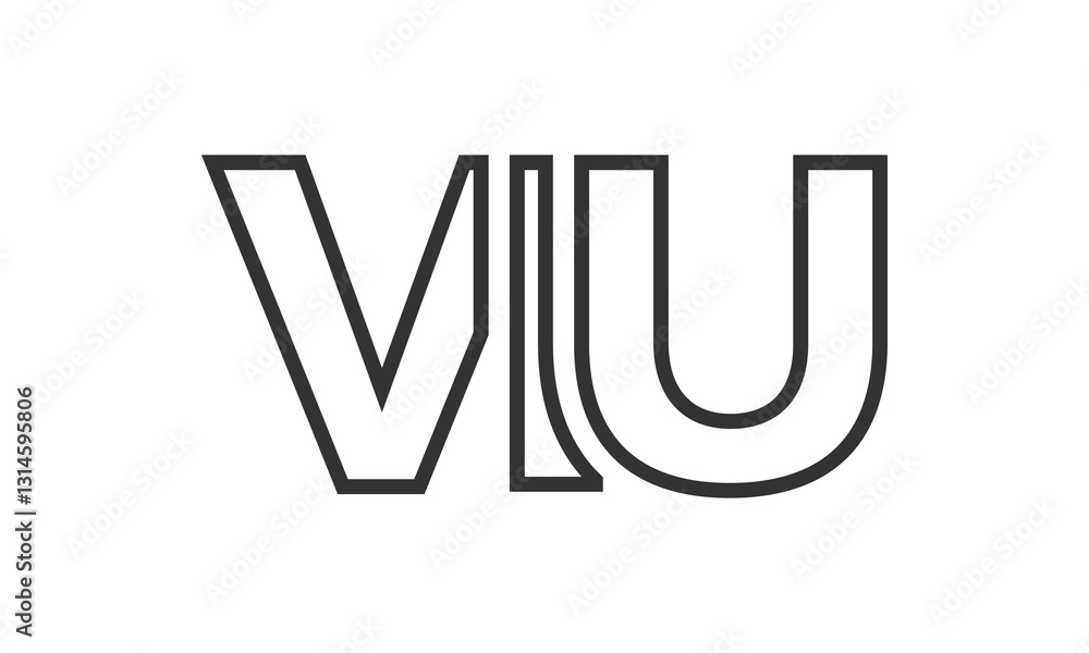 Fototapete viu logo design template with strong and modern bold text. initial based vector logotype featuring s