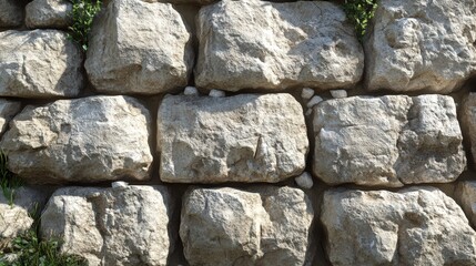 Fototapeta premium Building stone wall construction outdoors image natural environment close-up structural integrity