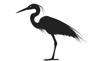 Obraz premium Majestic Heron Silhouette: Bird Vector Art, Elegant Wildlife Graphic Design
